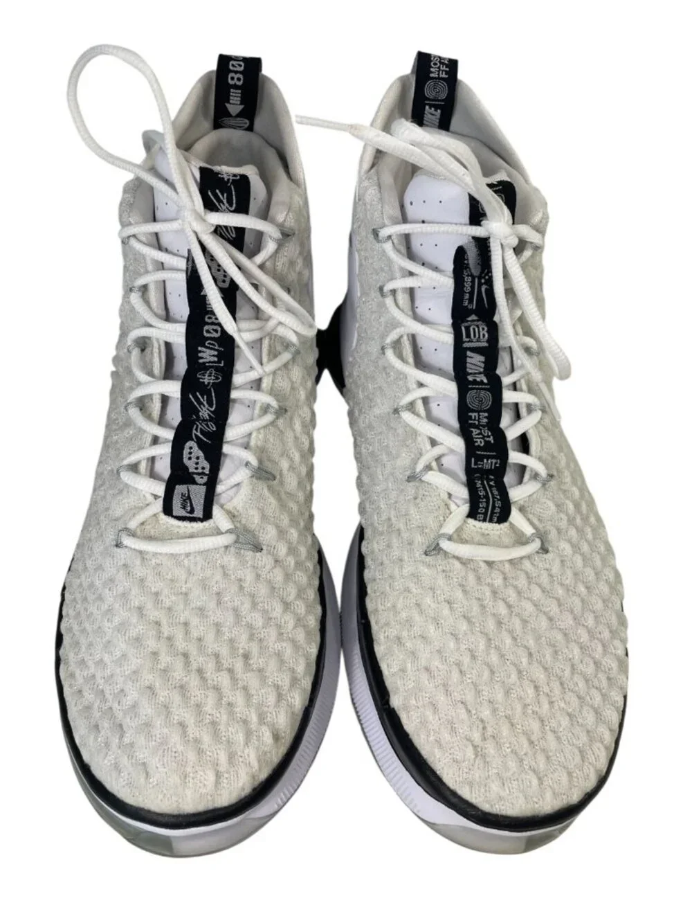 Nike AlphaDunk Basketball Shoes Mens 12 White Black CN9491-107 High Top Sneakers